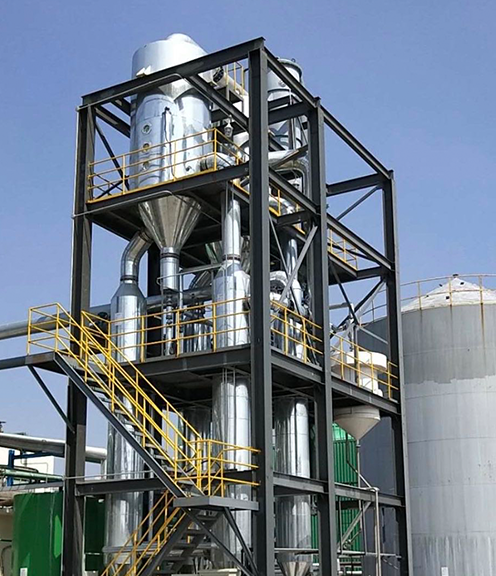 Plate rising film + forced circulation evaporator