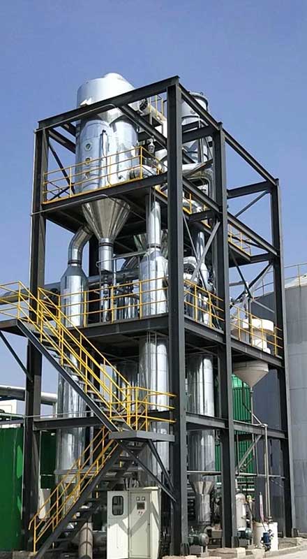 Plate rising film + forced circulation evaporator